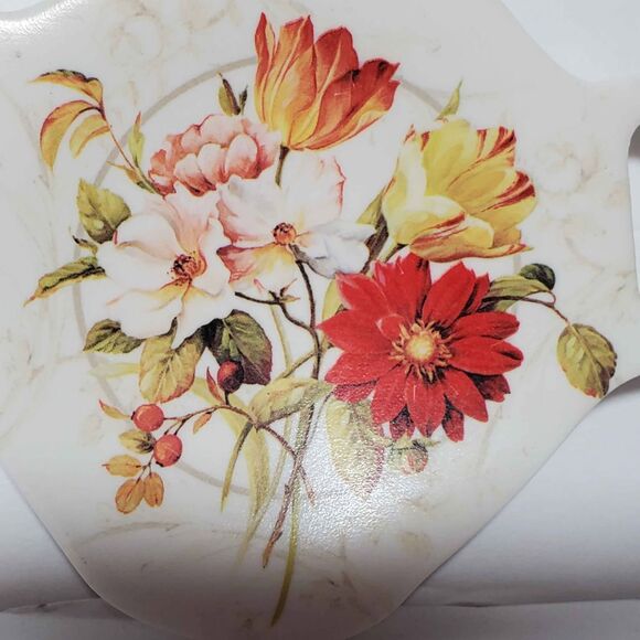 2 Melamine Tea Bag Holders Floral - Picture 3 of 7